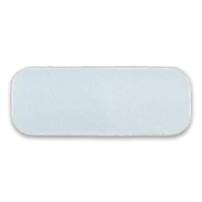 Pack of 25 - 3.25" x 1.25" - Blank Rectangle Patch - White Fabric with Embroidered White Border - Industrial Backing