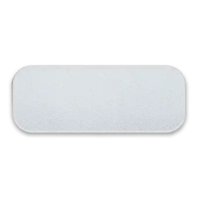 Pack of 25 - 3.75" x 1.375" - Blank Rectangle Patch - White Fabric with Embroidered White Border - Industrial Backing