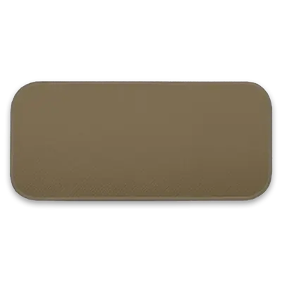 Pack of 25 - 4" x 1.875" - Blank Rectangle Patch - Tan Fabric with Embroidered Tan Border - Industrial Backing