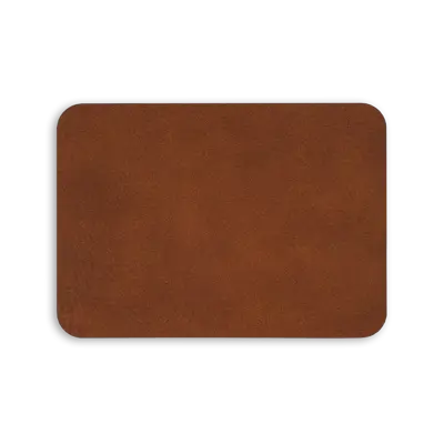 Pack of 25 - 3.5" x 2.5" - Blank Rectangle Patch - Faux Leather Chestnut/Black - Heat Applied Backing