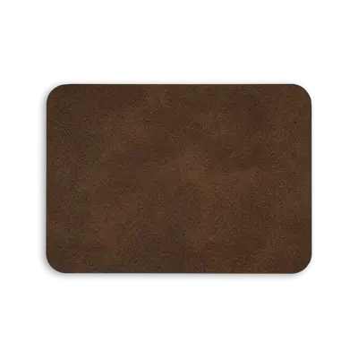 Pack of 25 - 3.5" x 2.5" - Blank Rectangle Patch - Faux Leather Chocolate/Black - Heat Applied Backing