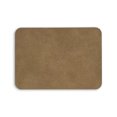 Pack of 25 - 3.5" x 2.5" - Blank Rectangle Patch - Faux Leather Sandstone/Black - Heat Applied Backing