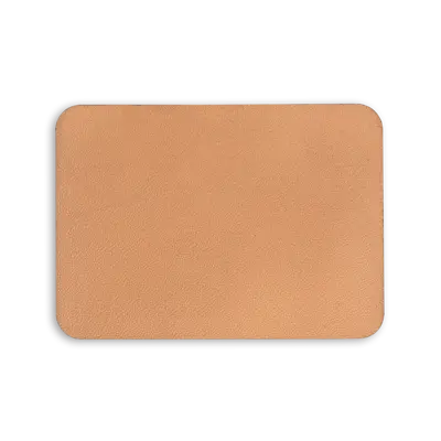 Pack of 25 - 3.5" x 2.5" - Blank Rectangle Patch - Genuine Leather Natural - Heat Applied Backing