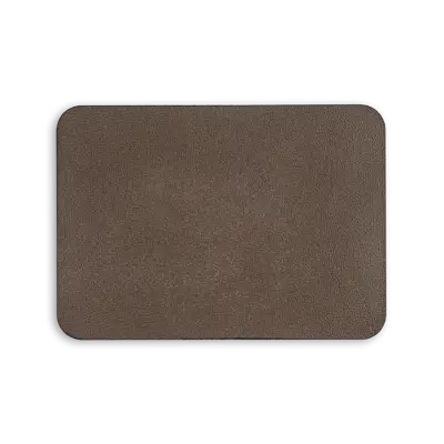 Pack of 25 - 3.5" x 2.5" - Blank Rectangle Patch - Genuine Leather Taupe - Heat Applied Backing