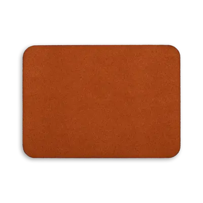 Pack of 25 - 3.5" x 2.5" - Blank Rectangle Patch - Faux Suede Pumpkin Spice - Heat Applied Backing