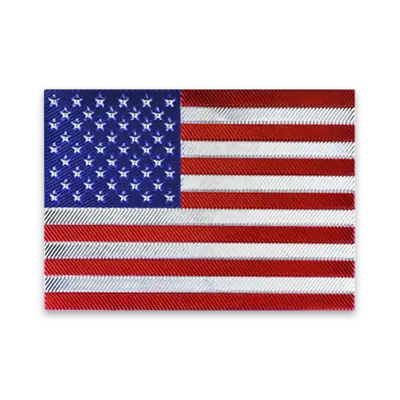 Pack of 25 - 2.5" x 1.75" - Official United States Flag Patch - Flexstyle® Metallic Textured- Peel & Stick Backing