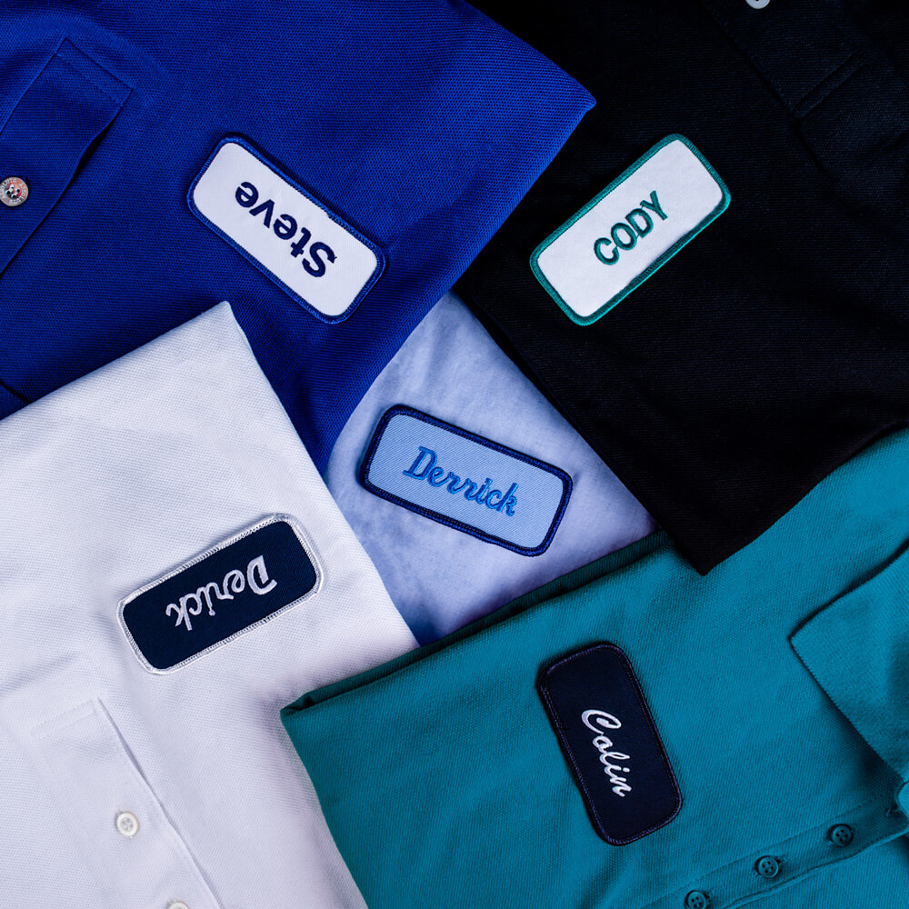 Standard Name Patches Applied to Clothing