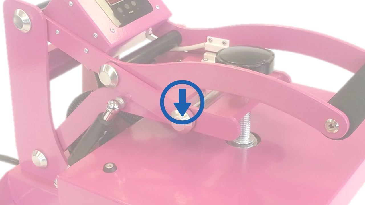 Hotronix 9x12 Craft Heat Press close up with download arrow