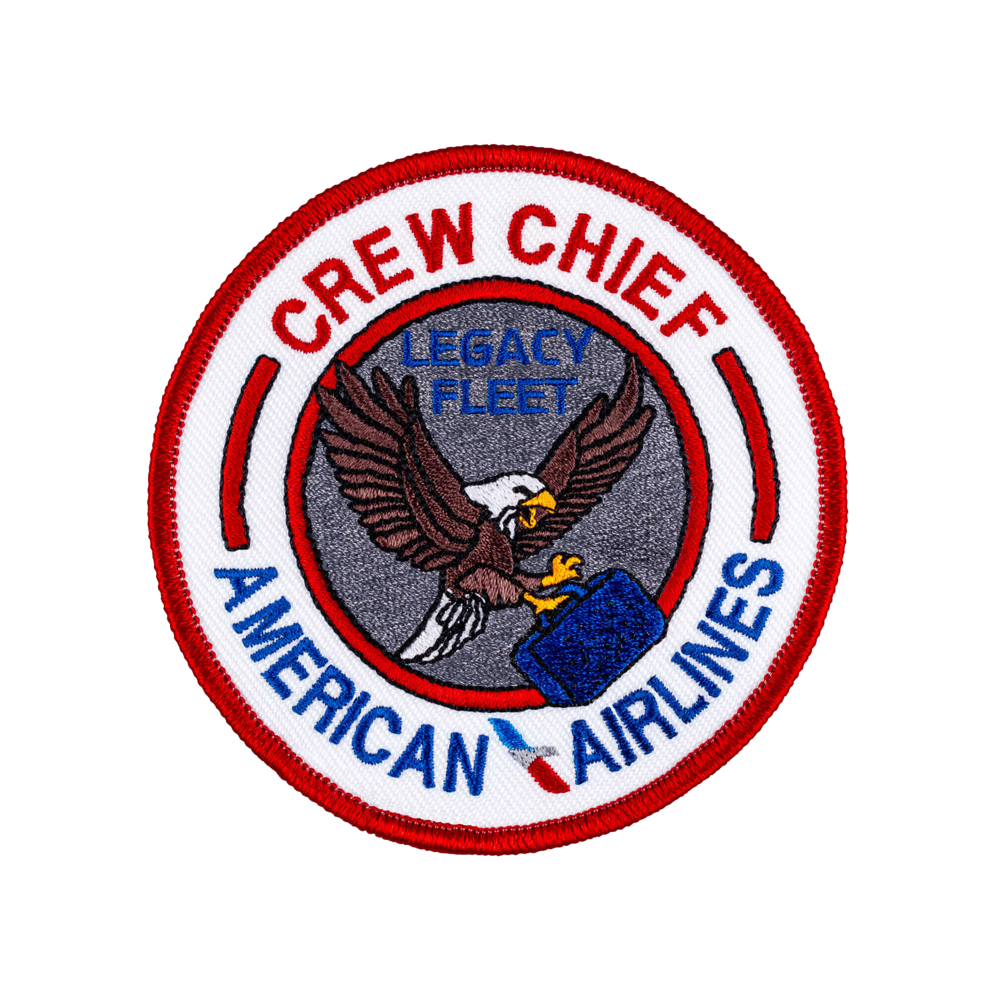 Embroidered, circular, Crew Chief American Airlines with Eagle patch