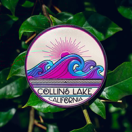 FlexStyle Flat Collins Lake emblem with pink waves