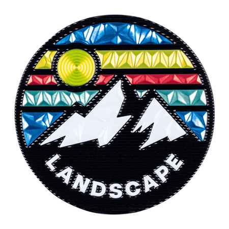 FlexStyle Beveled Metallic mountain landscape emblem