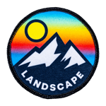 Sublimated mountain landscape patch